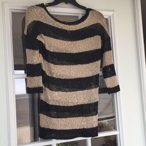 Gold & Black sequin shimmer sweater
